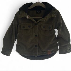 Little Bipsy 12-18 months. Green corduroy jacket with hood.